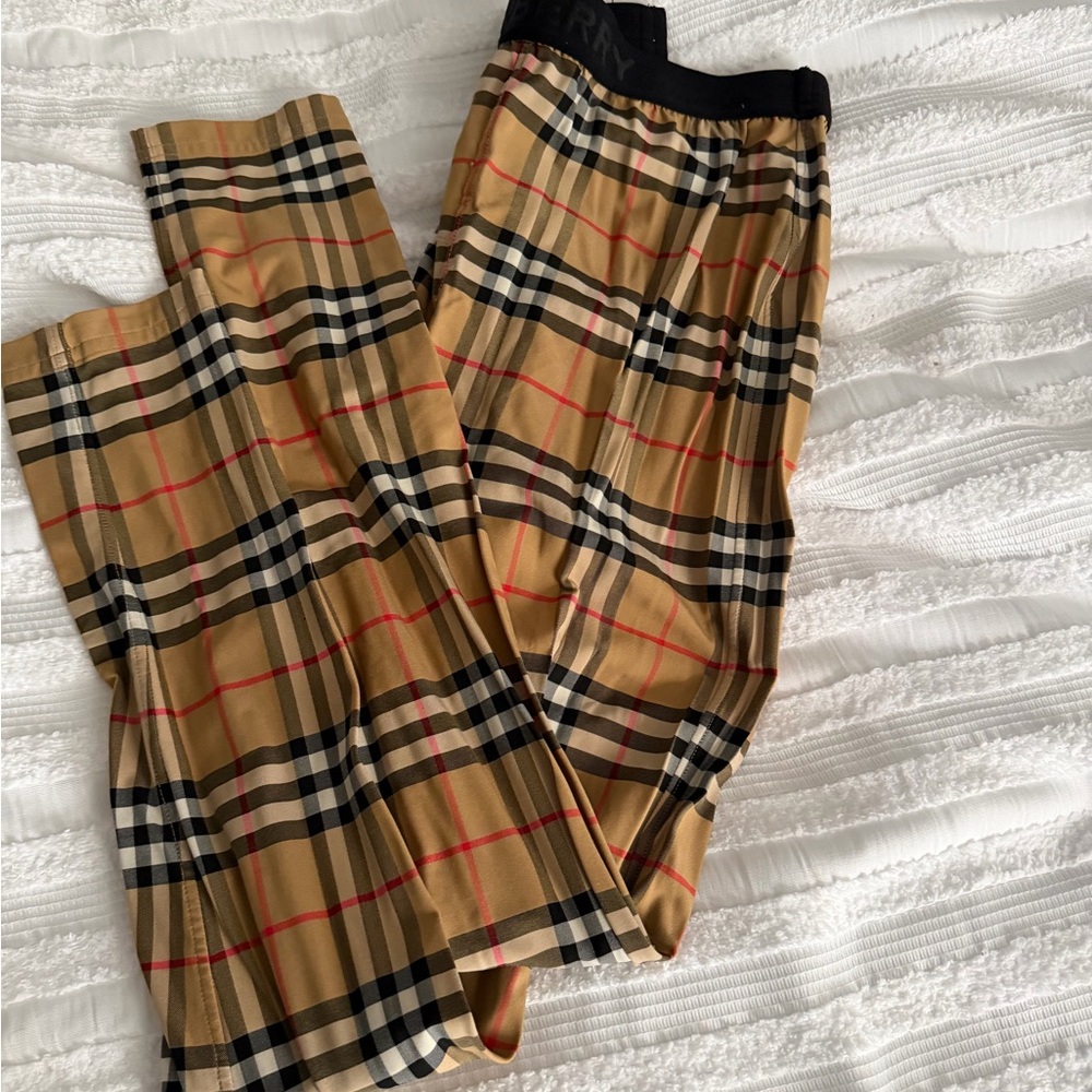 Burberry Tan Plaid Leggings